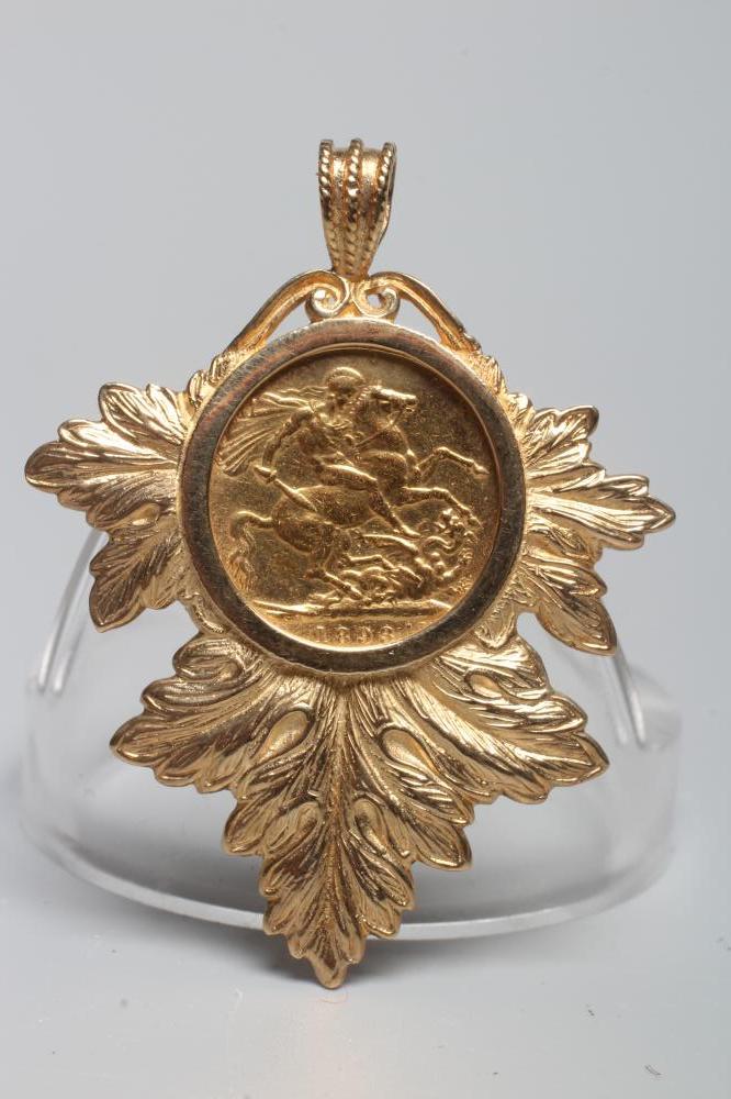 A VICTORIA OH SOVEREIGN, 1893, in a 9ct gold pendant loose mount, 18.5g gross (Est. plus 24% premium Image