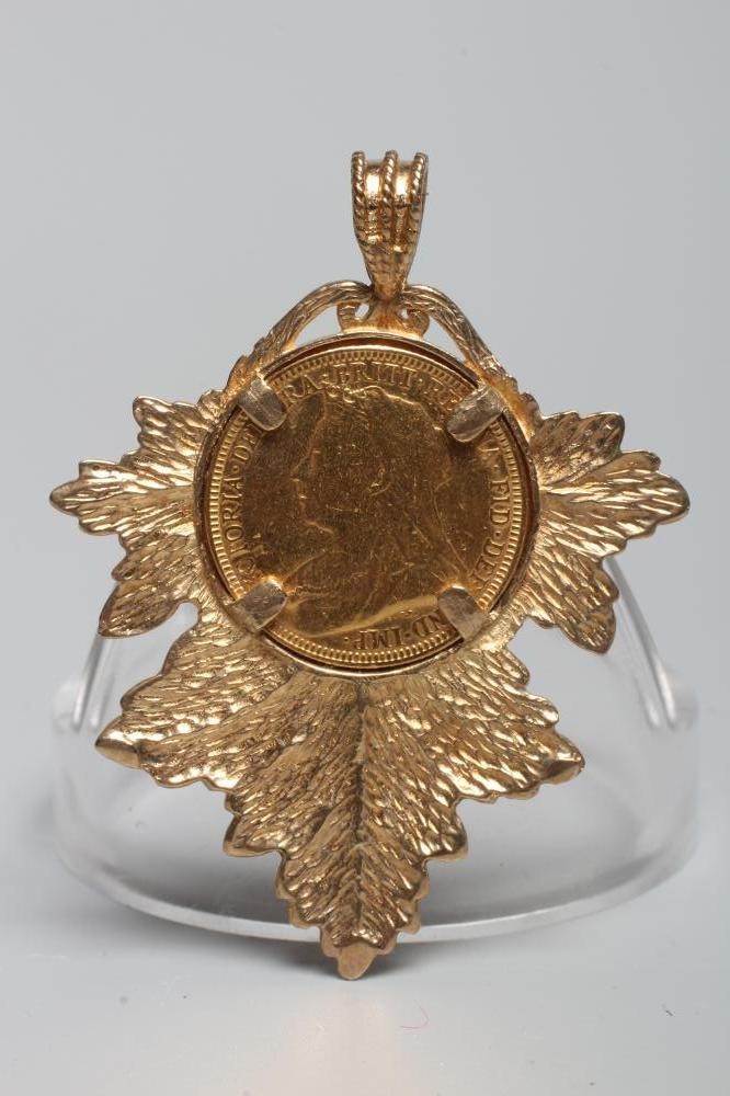 A VICTORIA OH SOVEREIGN, 1893, in a 9ct gold pendant loose mount, 18.5g gross (Est. plus 24% premium Image