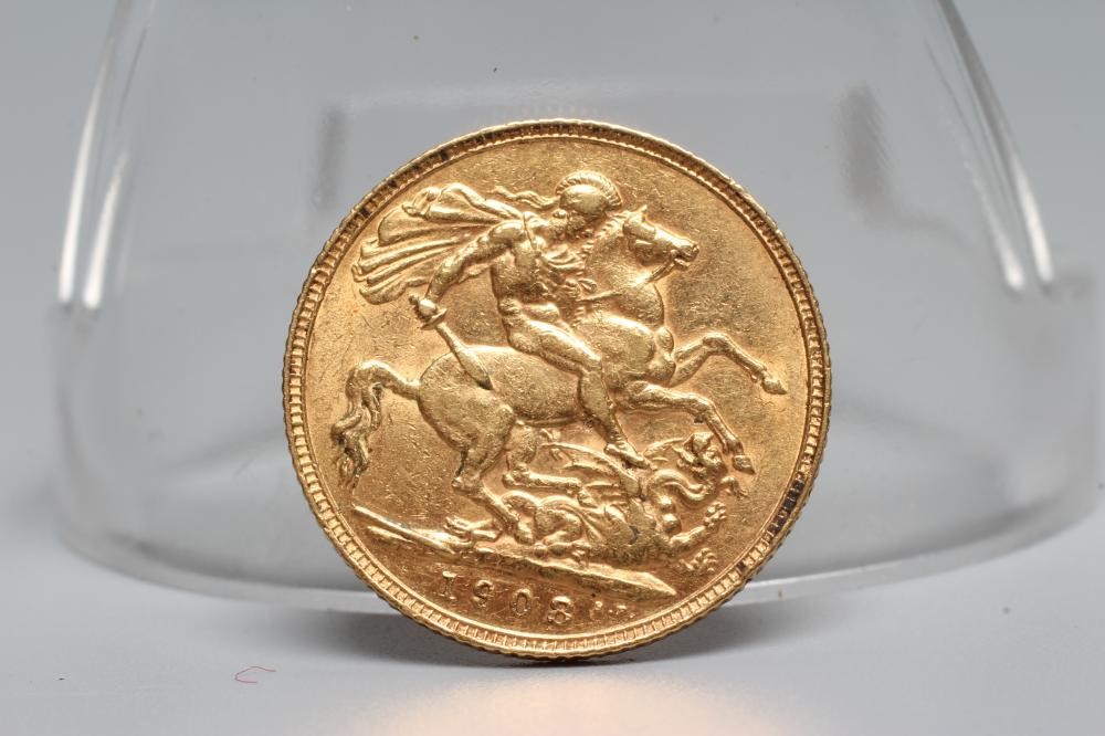 AN EDWARD VII SOVEREIGN, 1908, 8g (Est. plus 20% premium) Image
