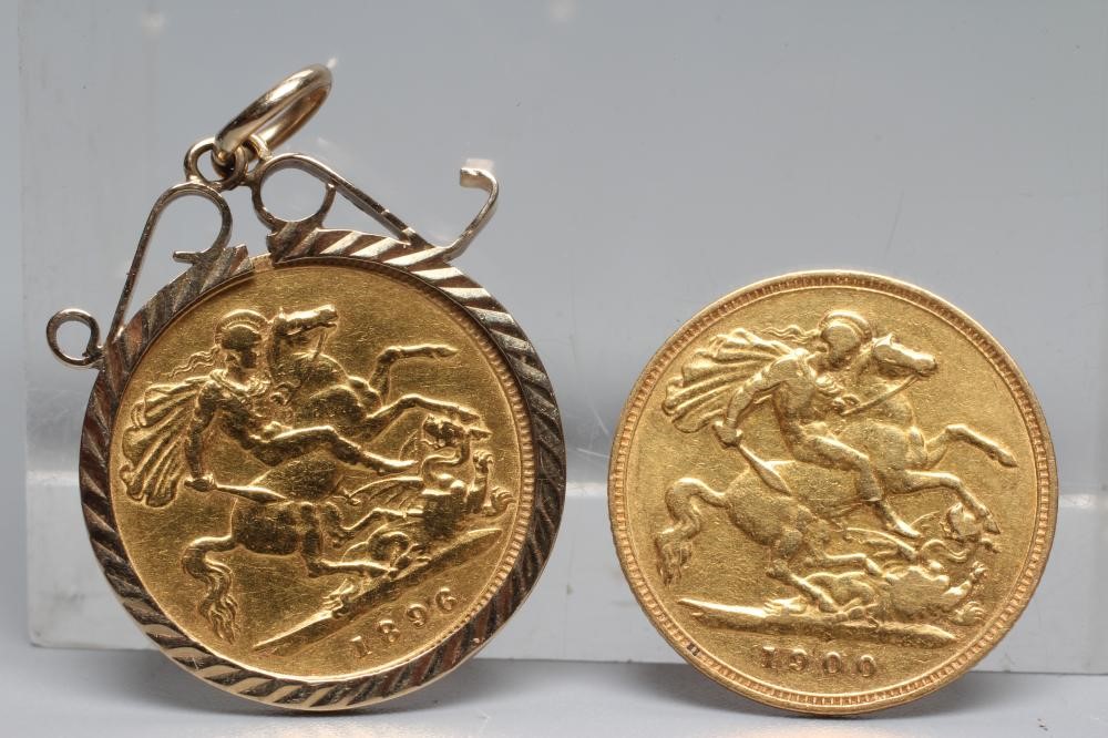 A VICTORIA OH HALF SOVEREIGN, 1896, in a 9ct gold pendant loose mount, 5.2g gross, together with Image