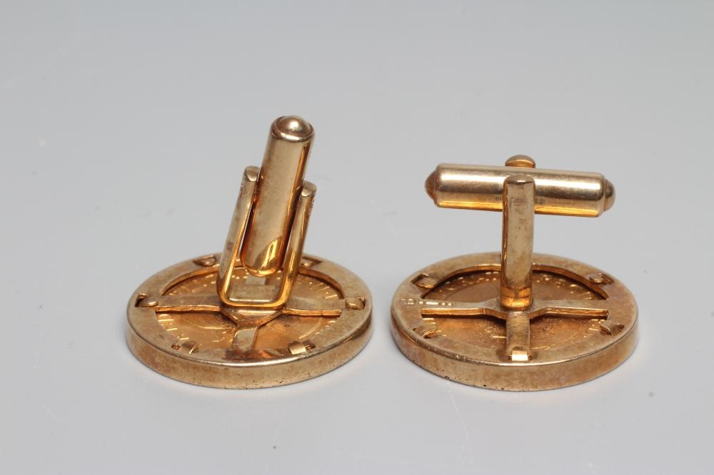 TWO ELIZABETH II SOVEREIGNS, 1957 and 1959, both in 9ct gold cufflink loose mounts, 28.1g gross Image