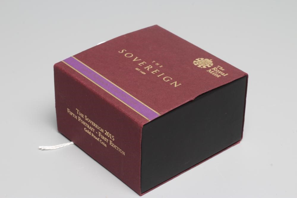 AN ELIZABETH II SOVEREIGN, 2015, fifth portrait first edition, number 1107 of a Ltd. Ed. of 7000, Image