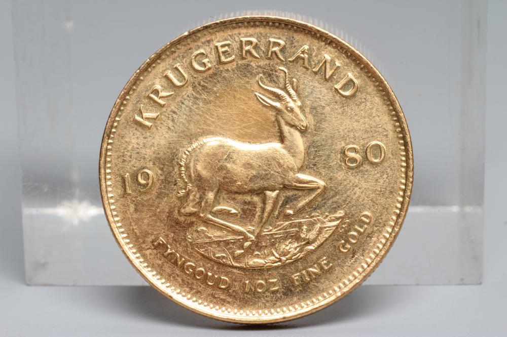 A GOLD KRUGERRAND, 1980, 1oz Fine Gold, 33.9g Image