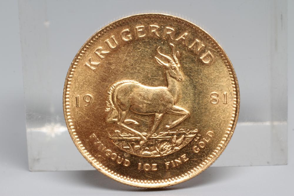 A GOLD KRUGERRAND, 1981, 1oz Fine Gold, 33.9g Image