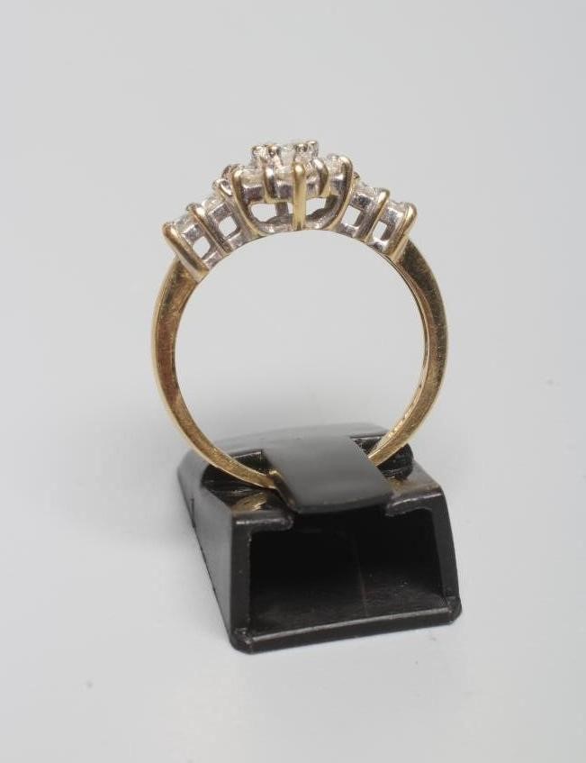 A DIAMOND CLUSTER RING Image