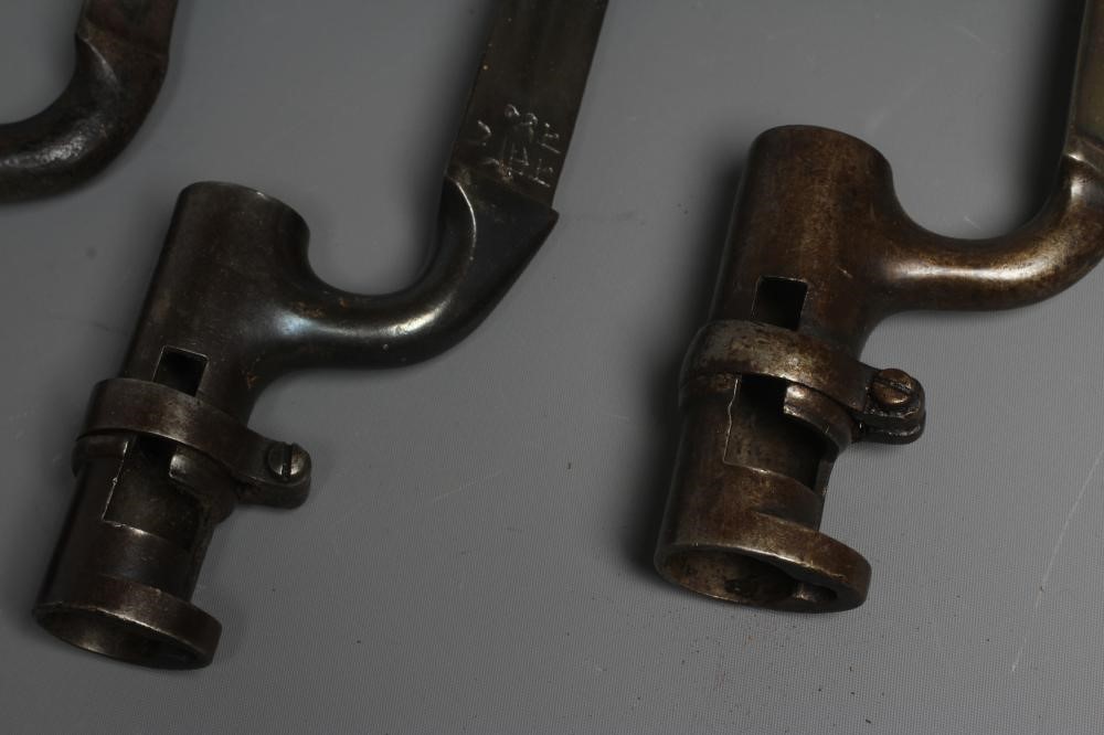 FIVE ANTIQUE SOCKET BAYONETS including a Brown Bess example, longest 25" (Est. plus 24% premium inc. Image