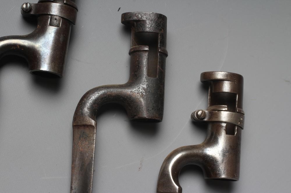 FIVE ANTIQUE SOCKET BAYONETS including a Brown Bess example, longest 25" (Est. plus 24% premium inc. Image