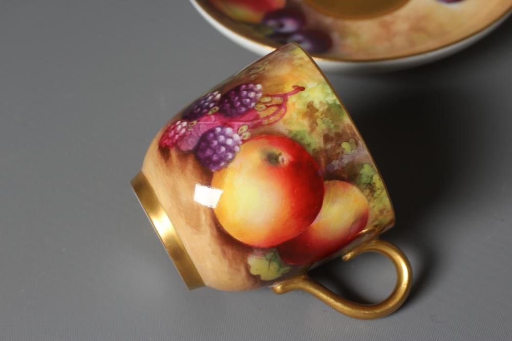 A ROYAL WORCESTER CABINET COFFEE CUP AND SAUCER Image