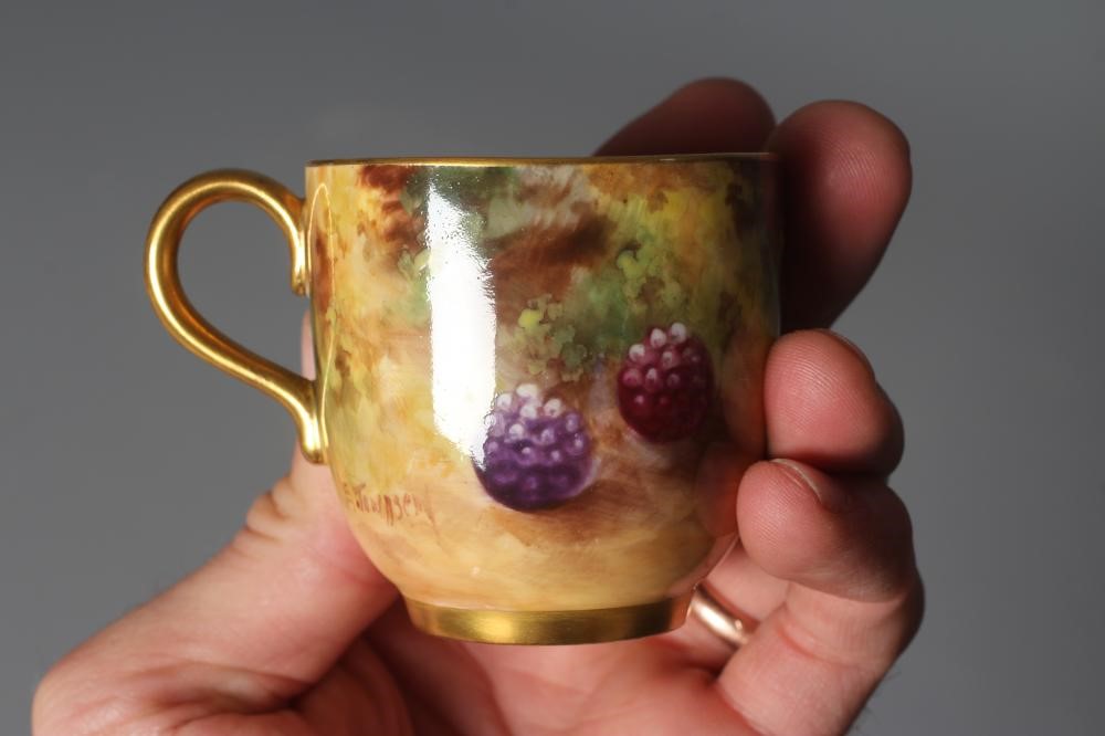 A ROYAL WORCESTER CABINET COFFEE CUP AND SAUCER Image