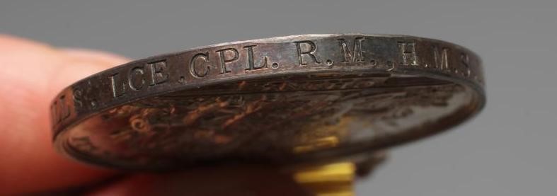 A CHINA 1900 MEDAL, awarded to Lance Corporal E. E. Mills of the Royal Marines, HMS Marathon (Est. Image