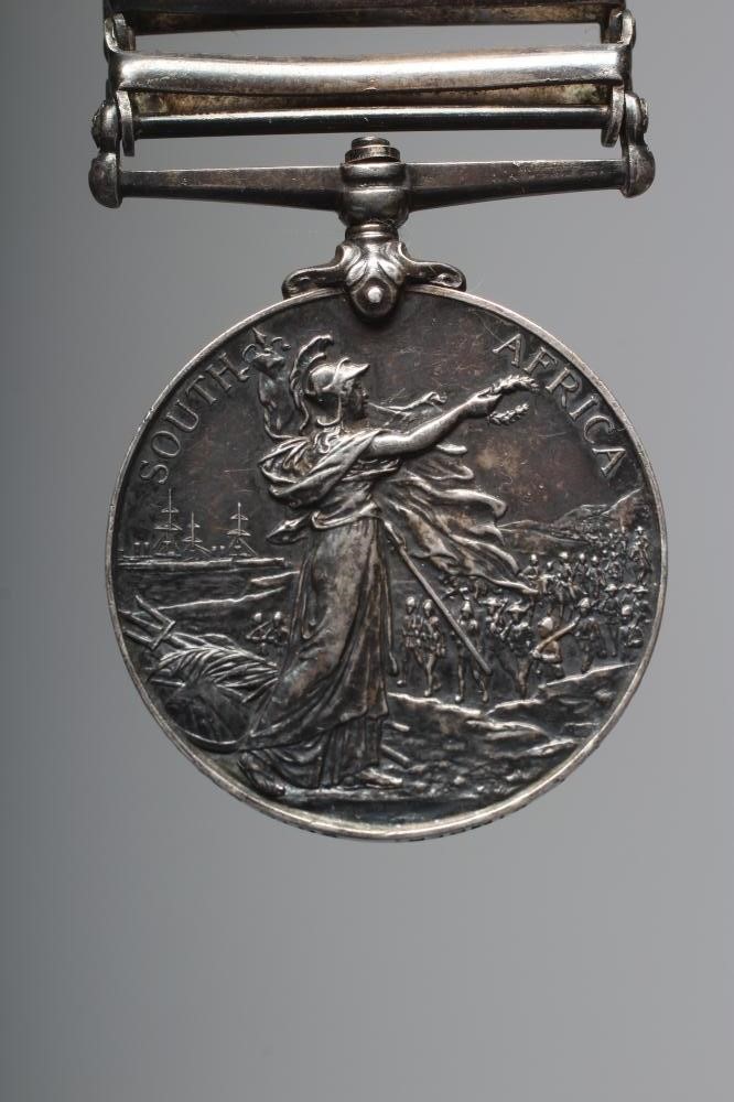 A SOUTH AFRICA MEDAL, with clasps for South Africa 1901, Rhodesia and Cape Colony, awarded to Cpl. Image