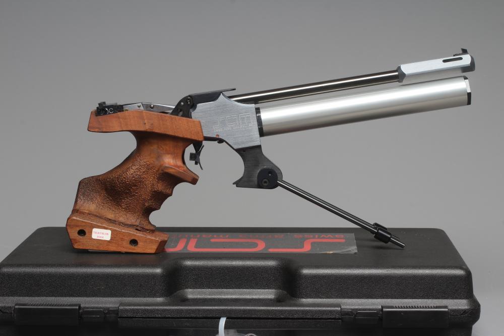 A SAM K11 TARGET AIR PISTOL, .177 calibre, with adjustable rear sight, adjustable trigger, shaped Image