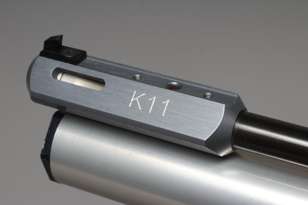 A SAM K11 TARGET AIR PISTOL, .177 calibre, with adjustable rear sight, adjustable trigger, shaped Image