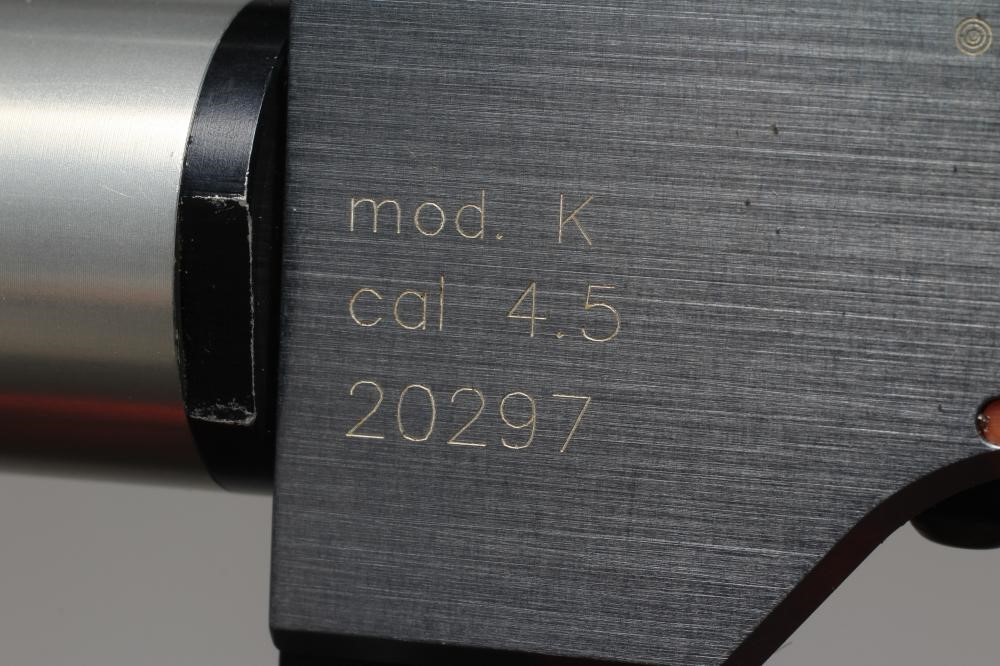 A SAM K11 TARGET AIR PISTOL, .177 calibre, with adjustable rear sight, adjustable trigger, shaped Image