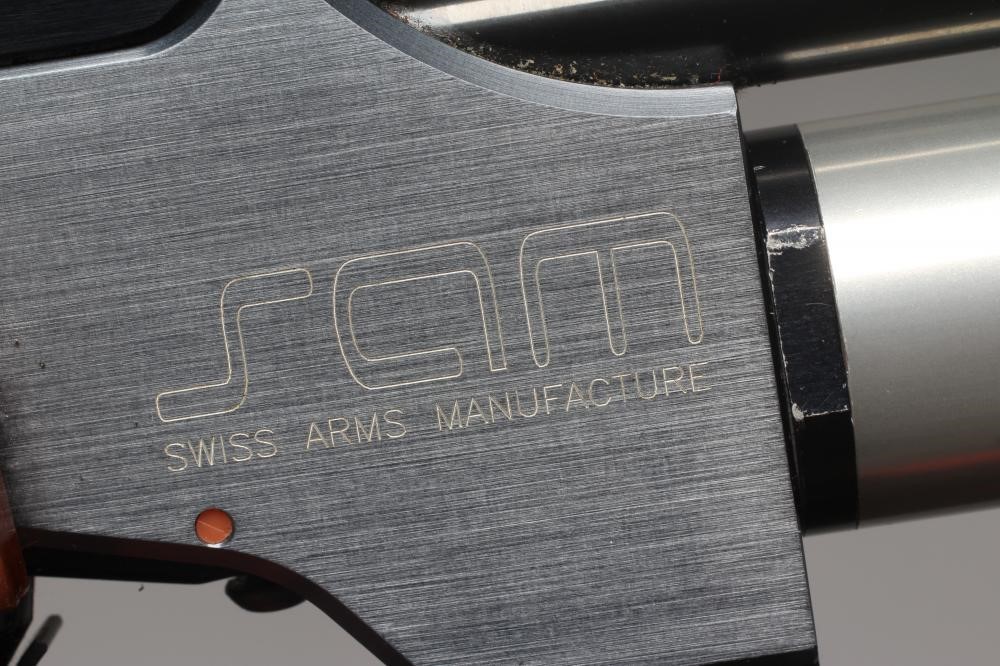 A SAM K11 TARGET AIR PISTOL, .177 calibre, with adjustable rear sight, adjustable trigger, shaped Image