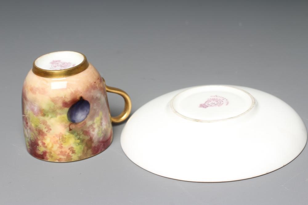 A ROYAL WORCESTER CABINET COFFEE CUP AND SAUCER Image