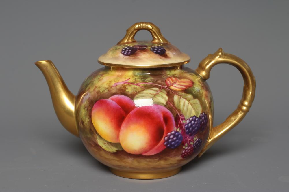 A ROYAL WORCESTER TEAPOT AND COVER Image