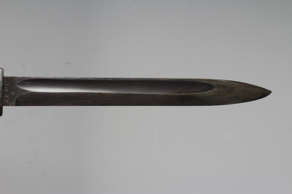TWO BAYONETS, comprising a K98 German bayonet with steel scabbard and leather frog, and a French Image