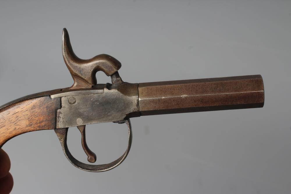 TWO PERCUSSION PISTOLS, comprising a double barrelled example with octagonal barrels, and a similar Image
