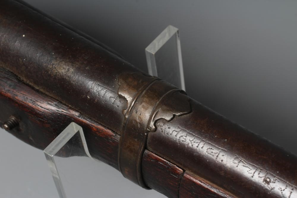 A PERCUSSION AFGHAN MUSKET, the 32 1/4" barrel with flared muzzle, script and rear groove sight, Image