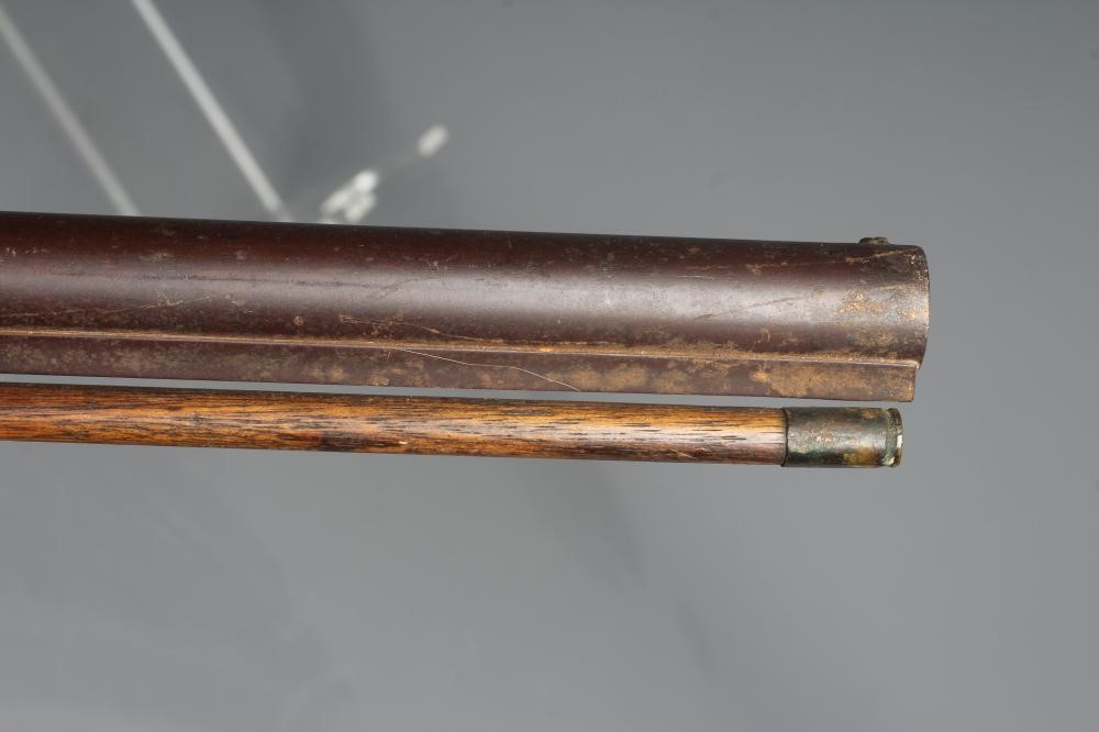 A PERCUSSION SPORTING MUSKET, the 30 1/4" barrel octagonal at the breech, foliate etched action, Image