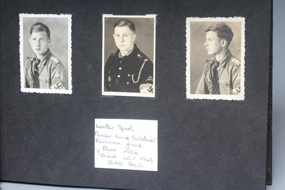 A HITLER YOUTH PHOTO ALBUM, containing 50 original images from the pre-war and war time period (Est. Image