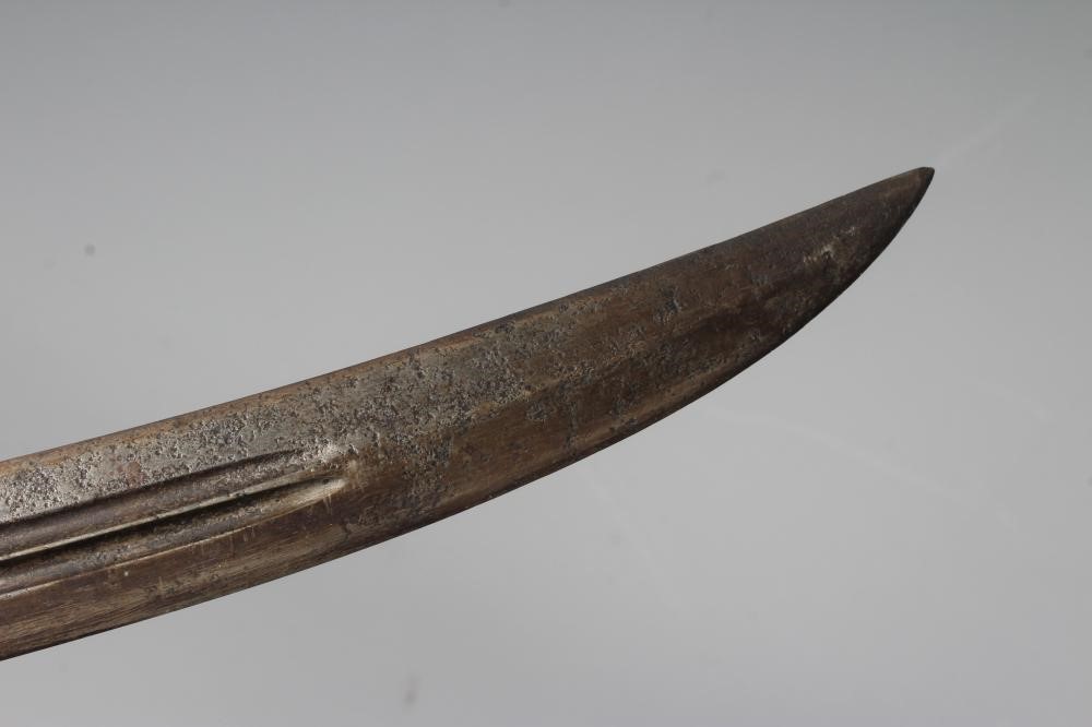 AN IMPERIAL RUSSIAN KINGAL DAGGER, the 17 1/8" curved blade with double fullers, wooden hilt and Image