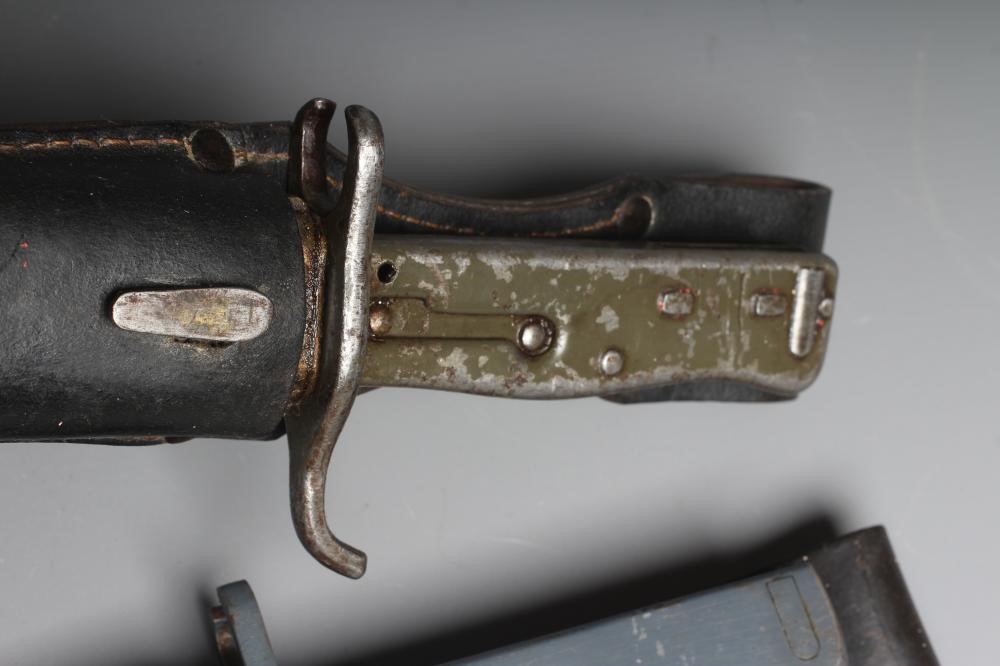TWO GERMAN ERSATZ ALL STEEL BAYONETS, comprising a knife bayonet with 12 1/4" blade and another with Image