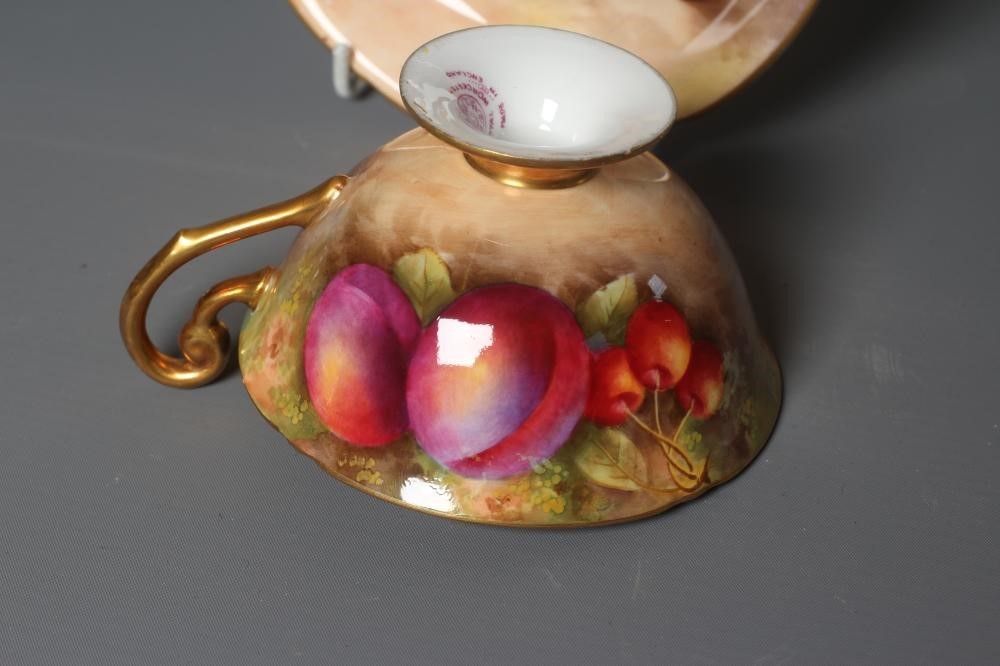A ROYAL WORCESTER CABINET CUP AND SAUCER Image
