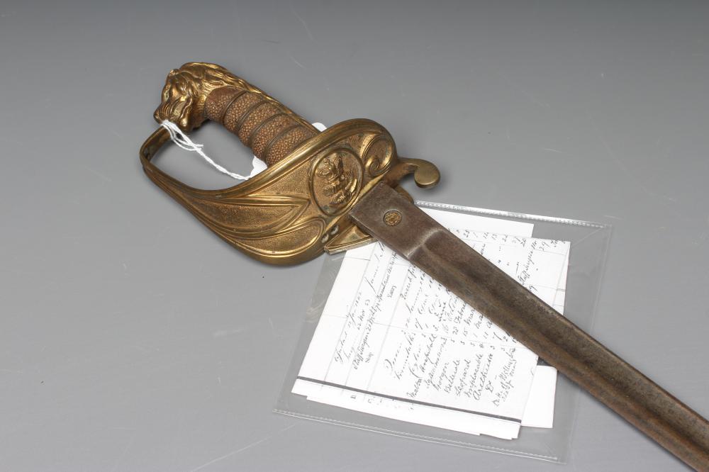 AN 1827 PATTERN NAVAL OFFICER'S SWORD owned by Staff Surgeon James J Martin Image