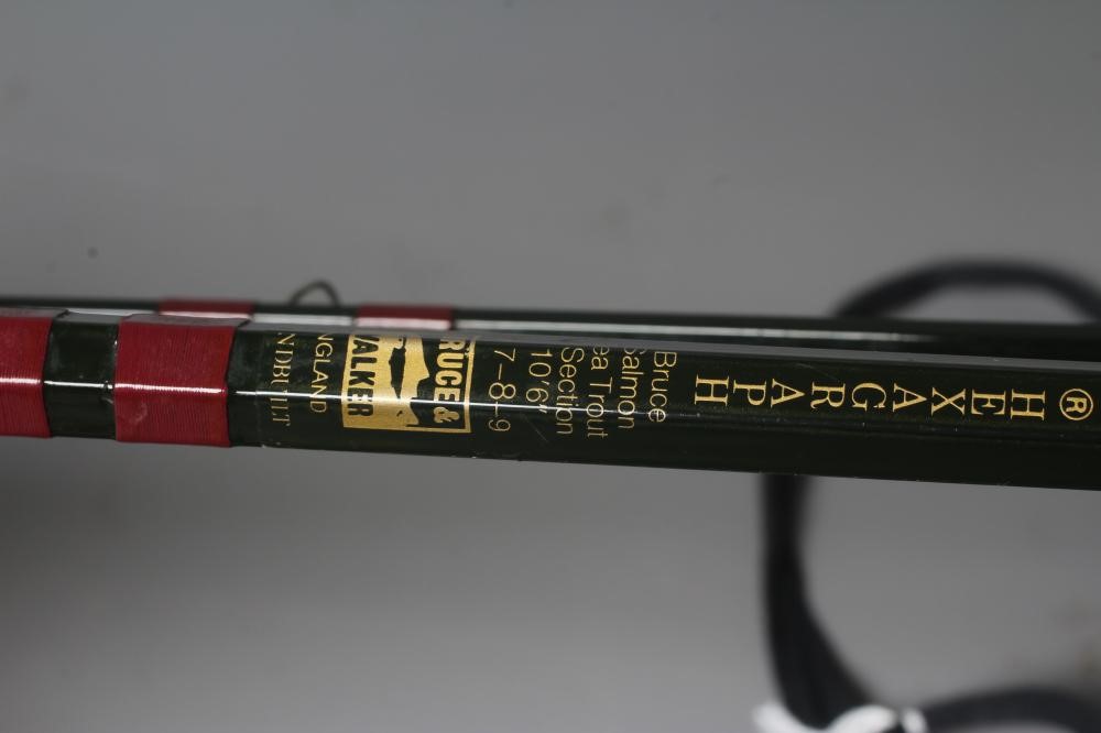 TWO GRAPHITE FLY FISHING RODS, comprising a Hardy "HardyGraphite" 9' 3" #7/8 two piece, and a Bruce Image