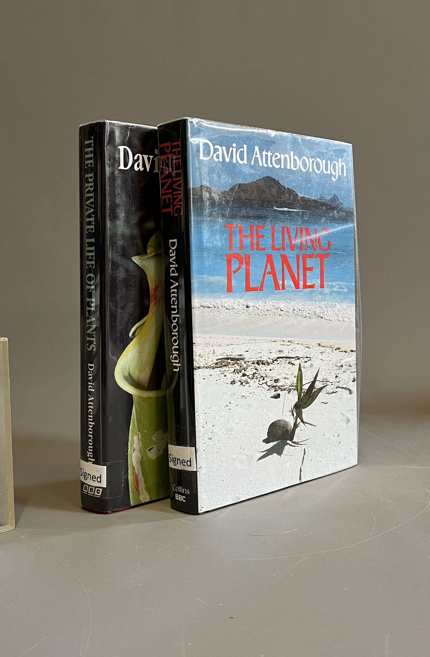 SIGNED DAVID ATTENBOROUGHS: The Living Planet, 1984 & The Private Life of Plants, 1985 (2) (Est. Image