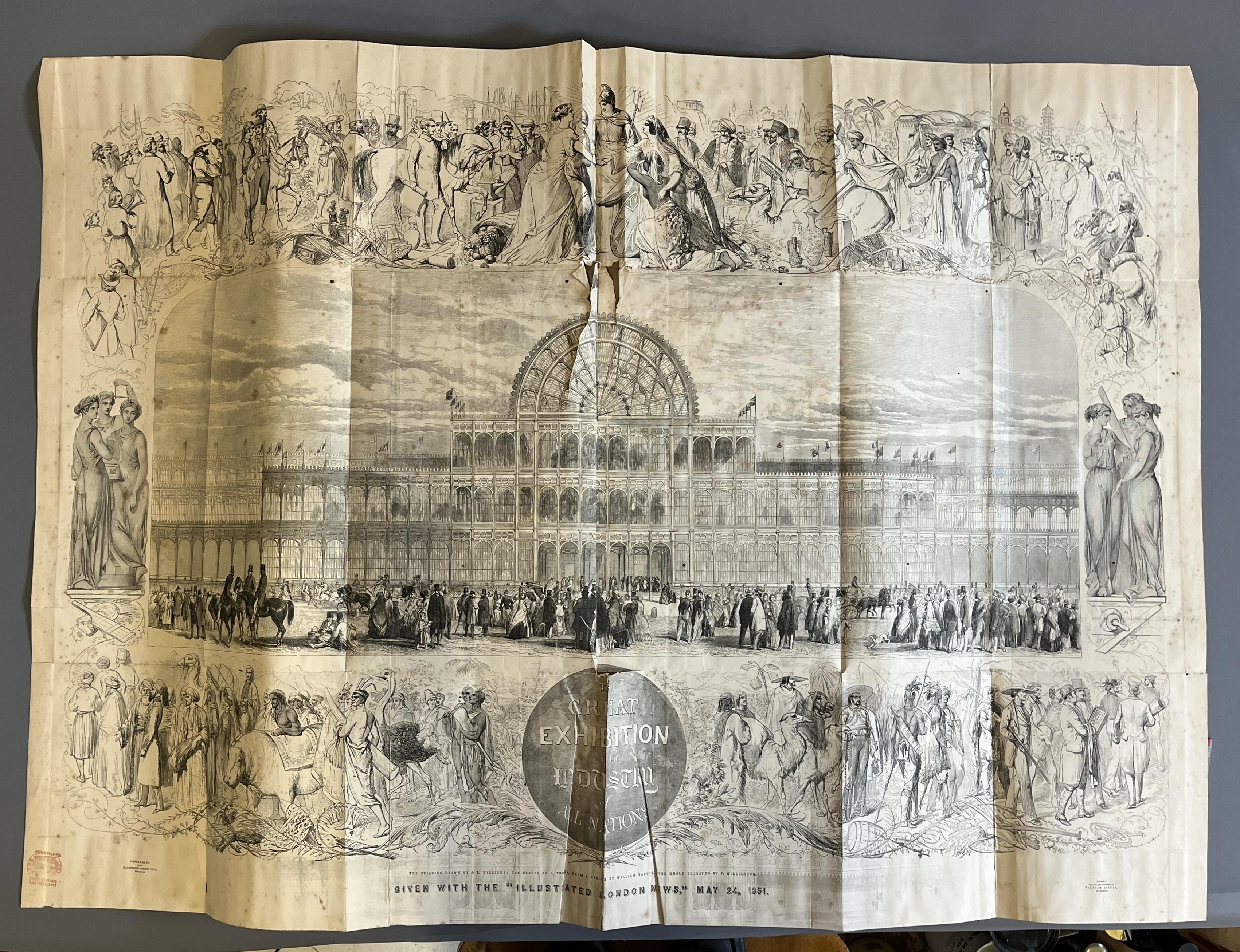 GREAT EXHIBITION ISSUE of The Illustrated London News, 1851, William Little; with large plate, minor Image
