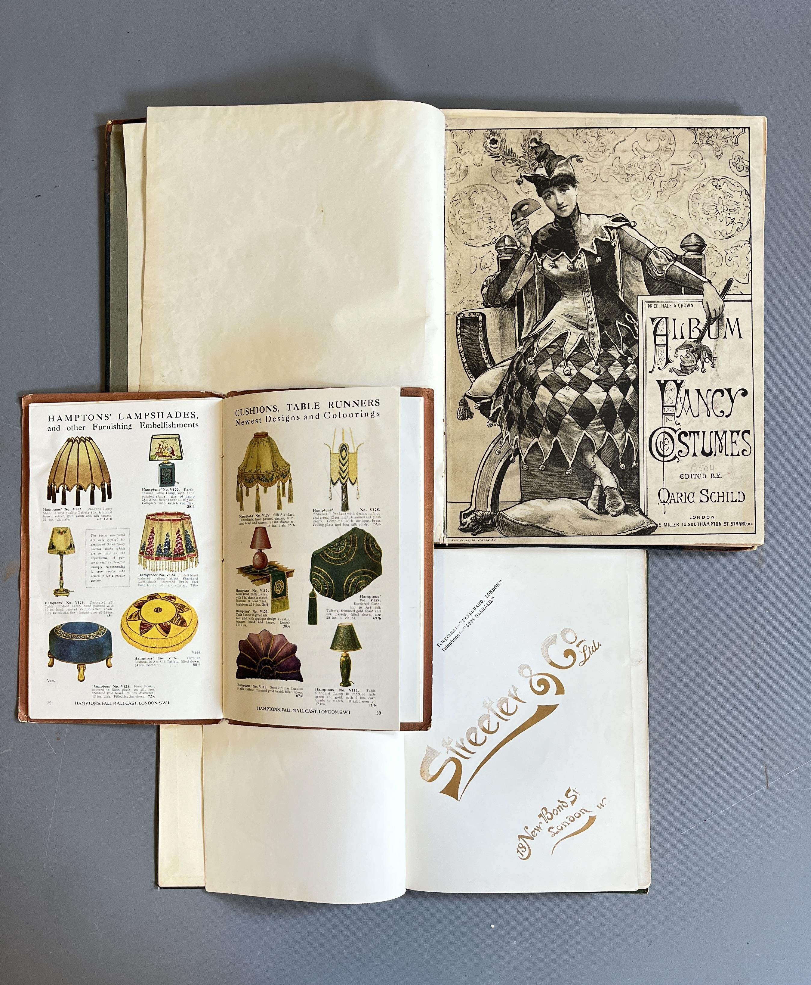 ALBUM OF FANCY COSTUMES, edited by Marie Schild, ex Darwen libraries, split down spine; WITH Image