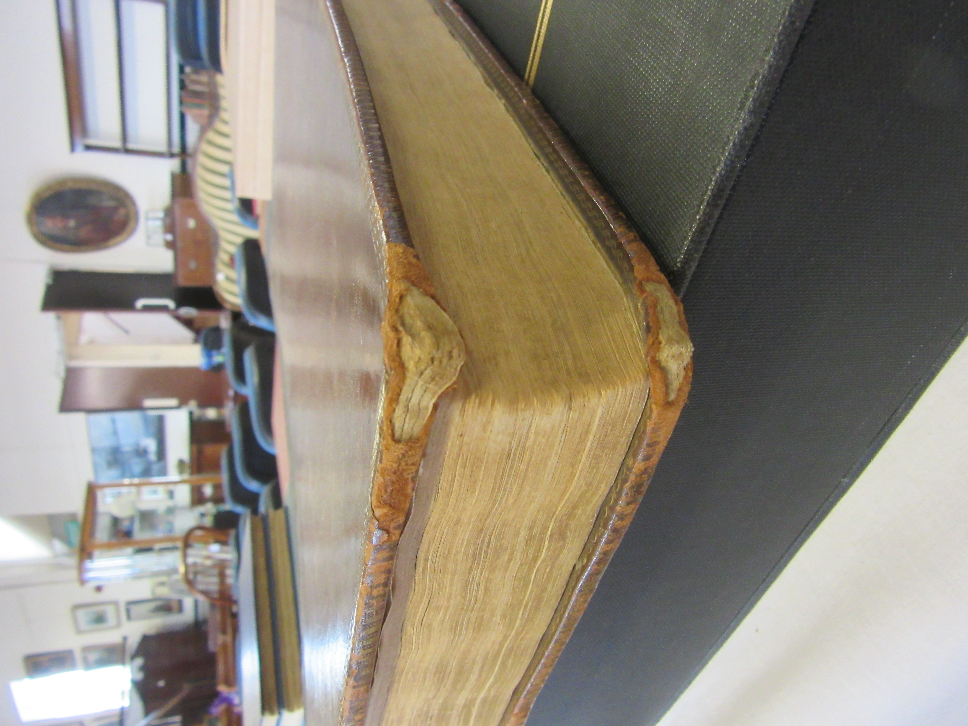 THE ANTIQUITIES OF WARWICKSHIRE, William Dugdale, 1655, Thomas Warren, diced calf binding with taped Image