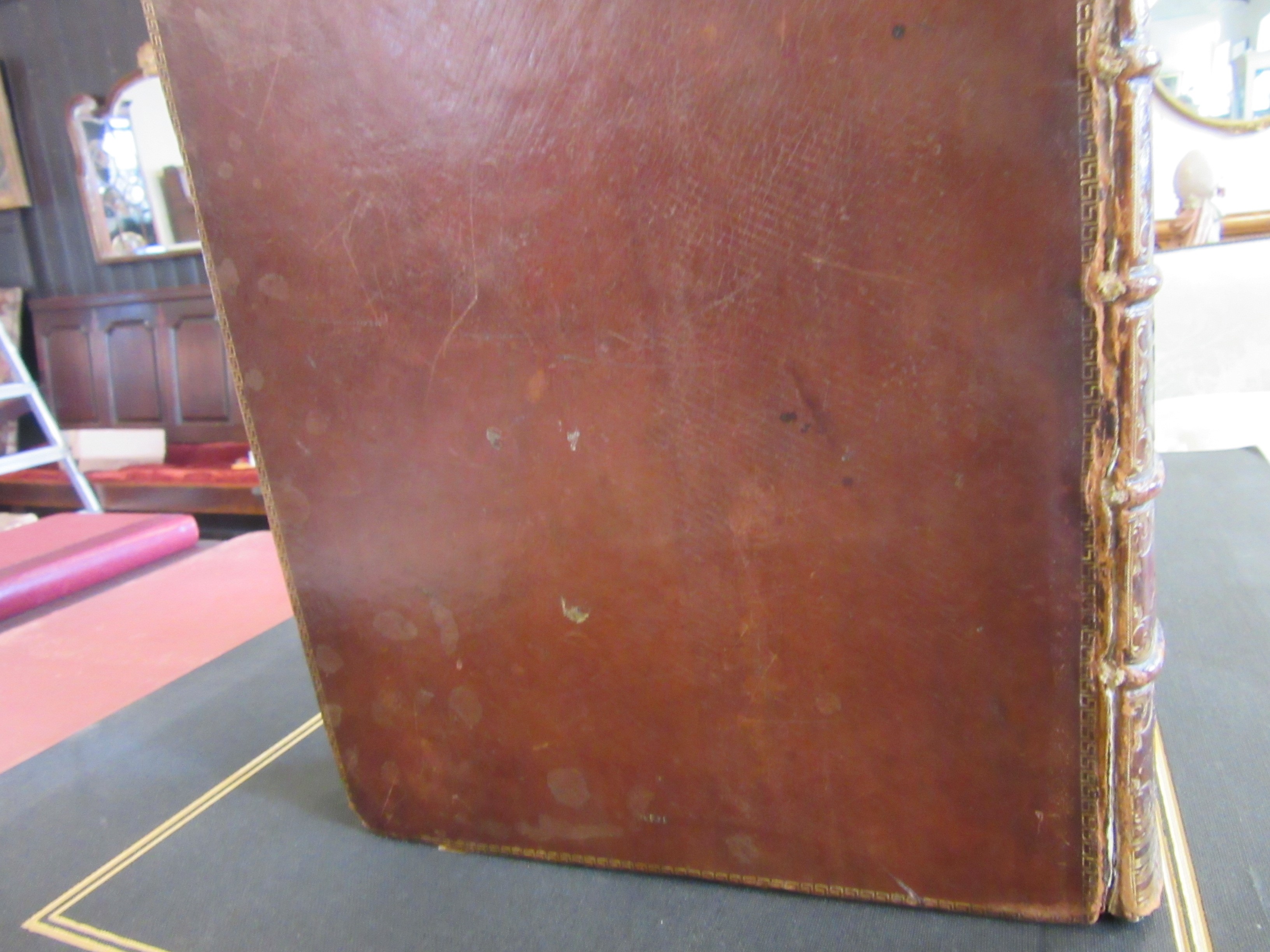 THE ANTIQUITIES OF WARWICKSHIRE, William Dugdale, 1655, Thomas Warren, diced calf binding with taped Image