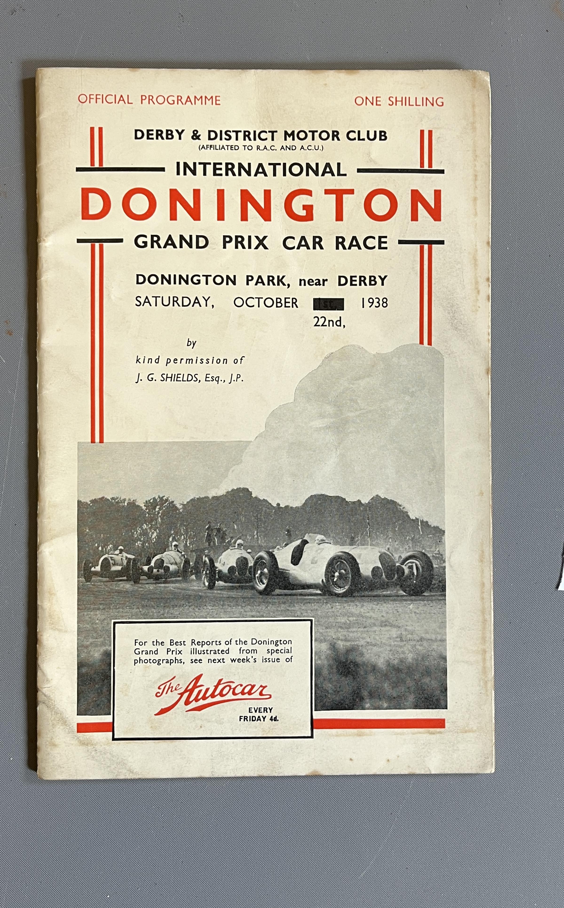 THE DERBY & DISTRICT MOTOR CLUB INTERNATIONAL DONINGTON GRAND PRIX CAR RACE Image