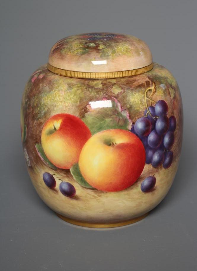 A ROYAL WORCESTER JAR AND COVER Image