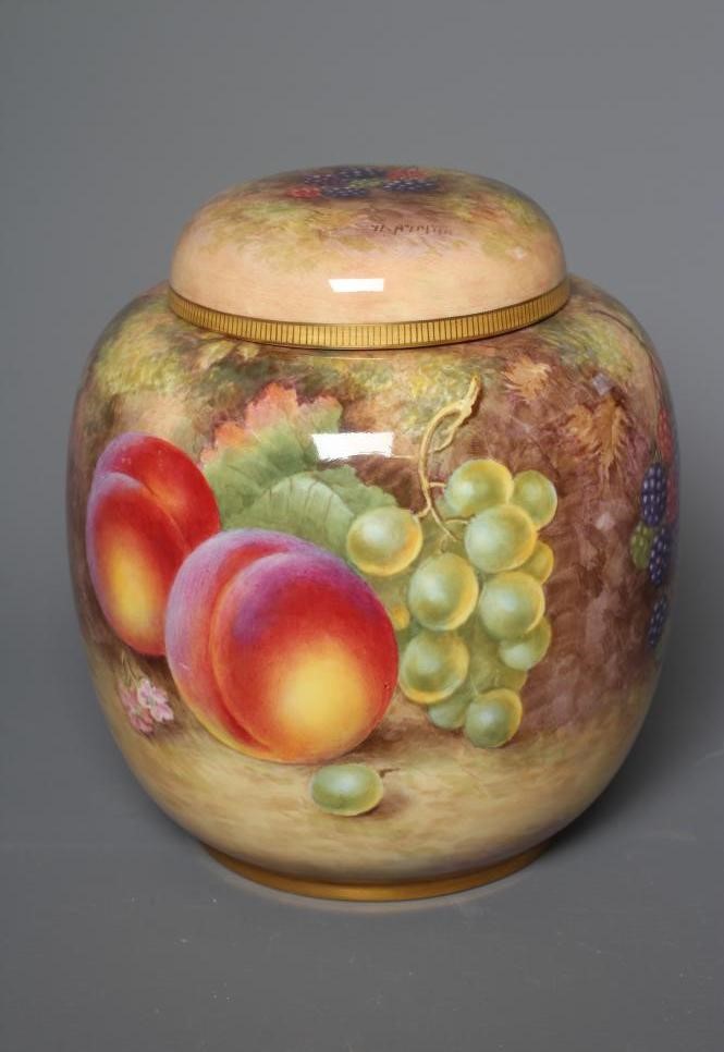 A ROYAL WORCESTER JAR AND COVER Image
