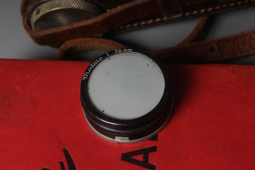 A LEICA CAMERA, no. 263731, with Leitz Elmar f=5cm 1:35 lens, leather case and manual (Est. plus 24% Image