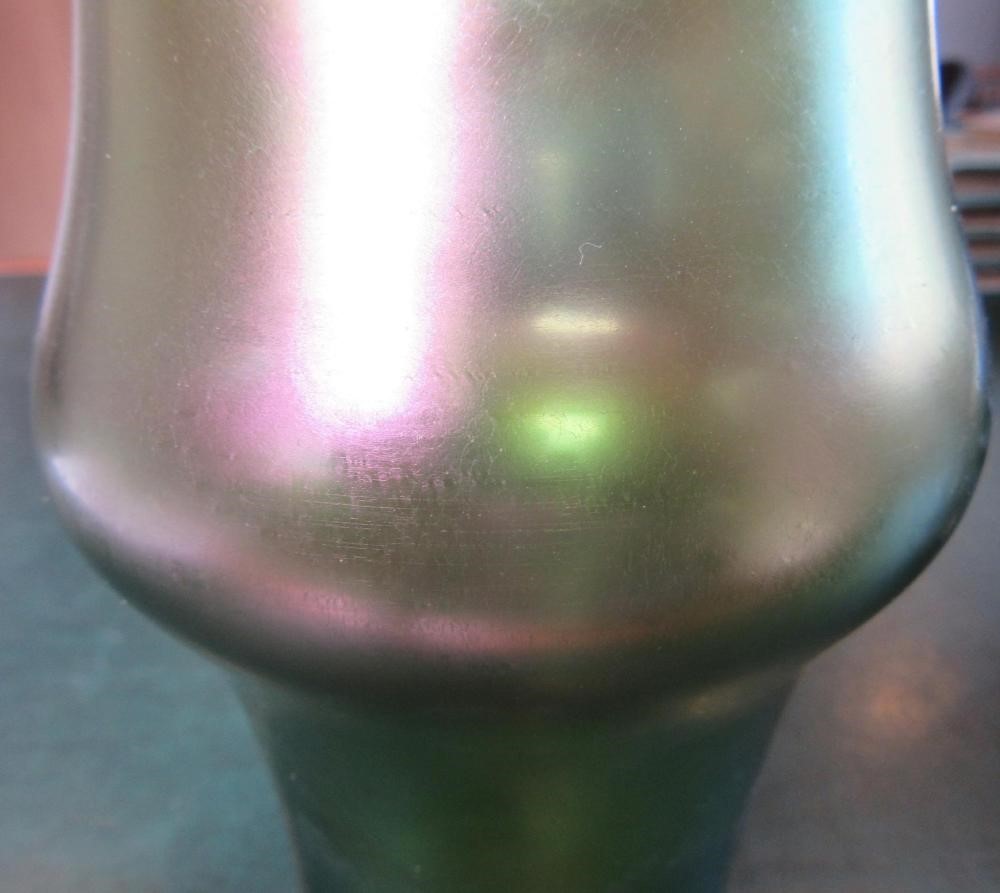 AN ART NOUVEAU EARTHENWARE VASE BY J. VON SCHWARZ of bulbous form with rounded trefoil neck in a Image