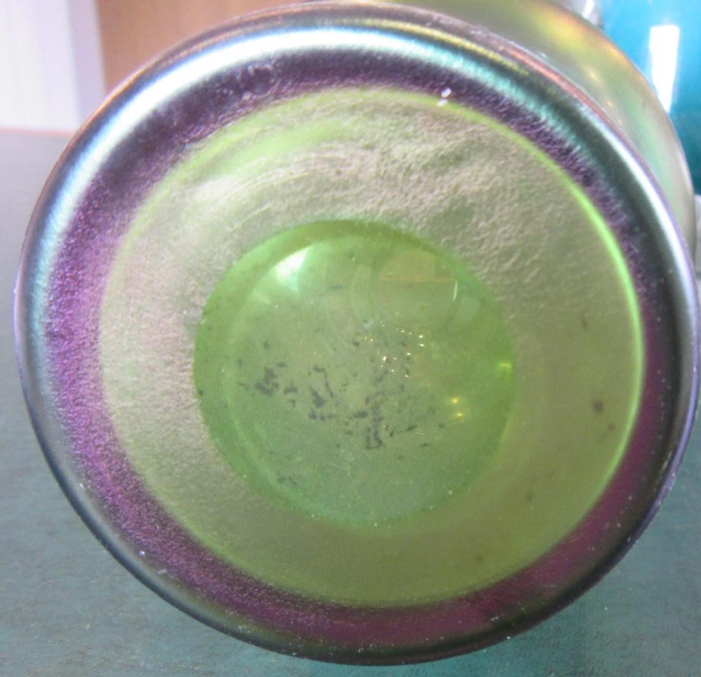 AN ART NOUVEAU EARTHENWARE VASE BY J. VON SCHWARZ of bulbous form with rounded trefoil neck in a Image