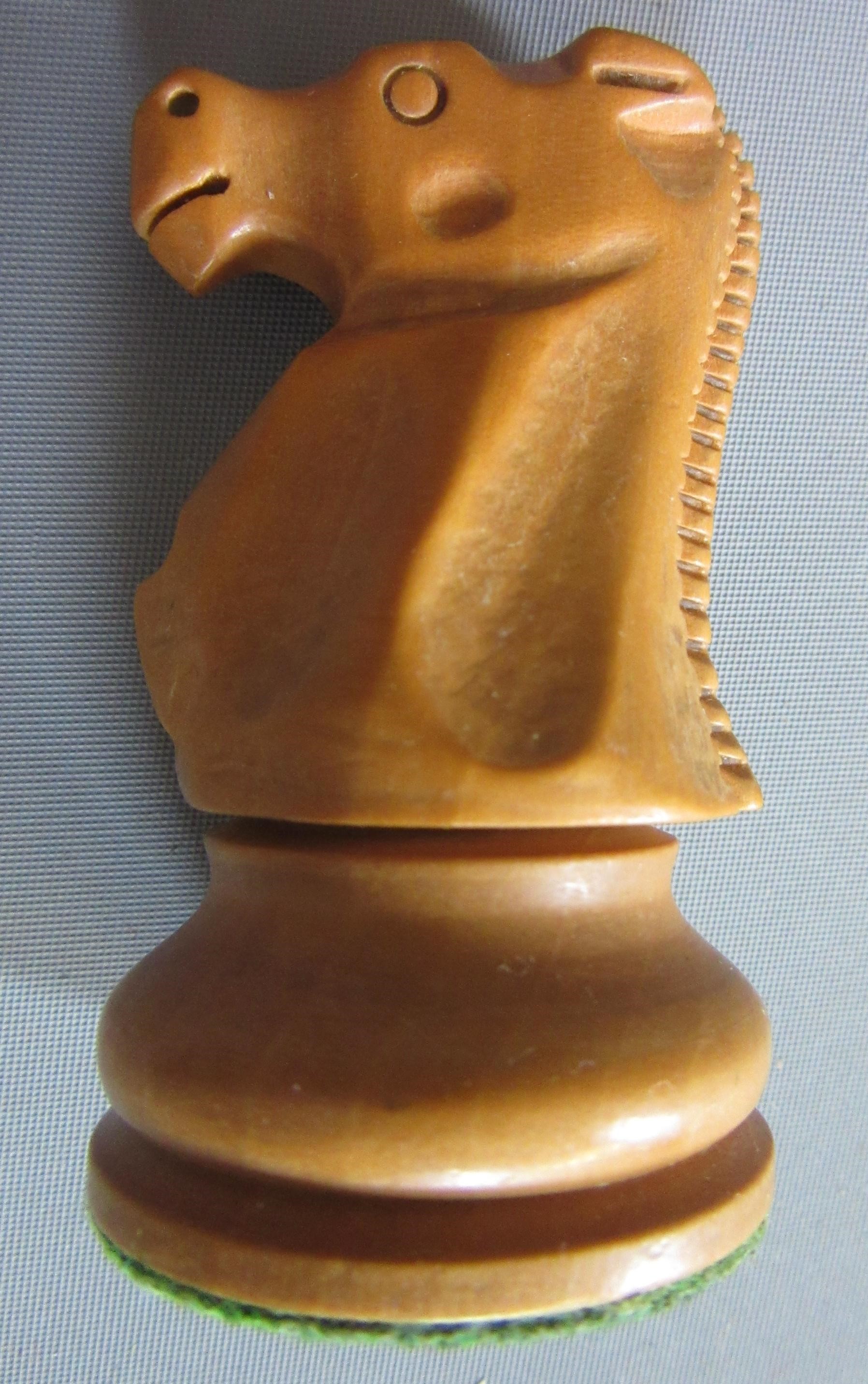 A JAQUES STAUNTON CHESS SET, c.1981, in box and ebony, weighted, in green baize lined box with Image