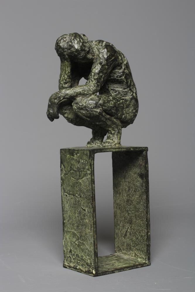 LAURENCE EDWARDS (b.1967) Crouching Man, bronze sculpture, signed and dated 2017, numbered 13/15, Image