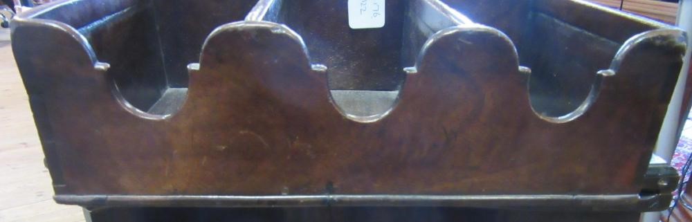 A GEORGIAN MAHOGANY BOTTLE CARRIER with six compartments and central carrying handle, 18" l x 13 Image