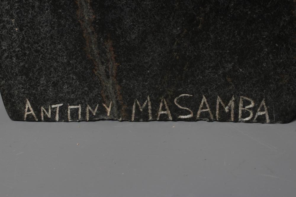 ANTONY MASAMBA (b.1973) Shona polished stone sculpture, signed to the rear of the base, 28 1/2" high Image