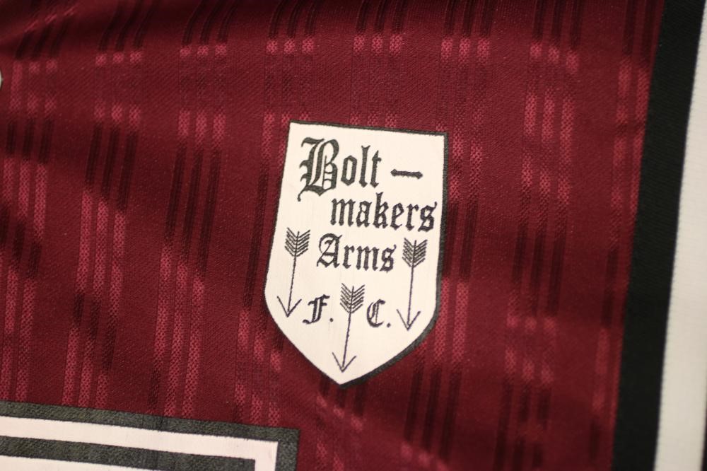 PAUL 'BONEHEAD' ARTHURS - A BESPOKE ADIDAS BOLT MAKERS ARMS PUB FOOTBALL TEAM SHIRT produced when Image