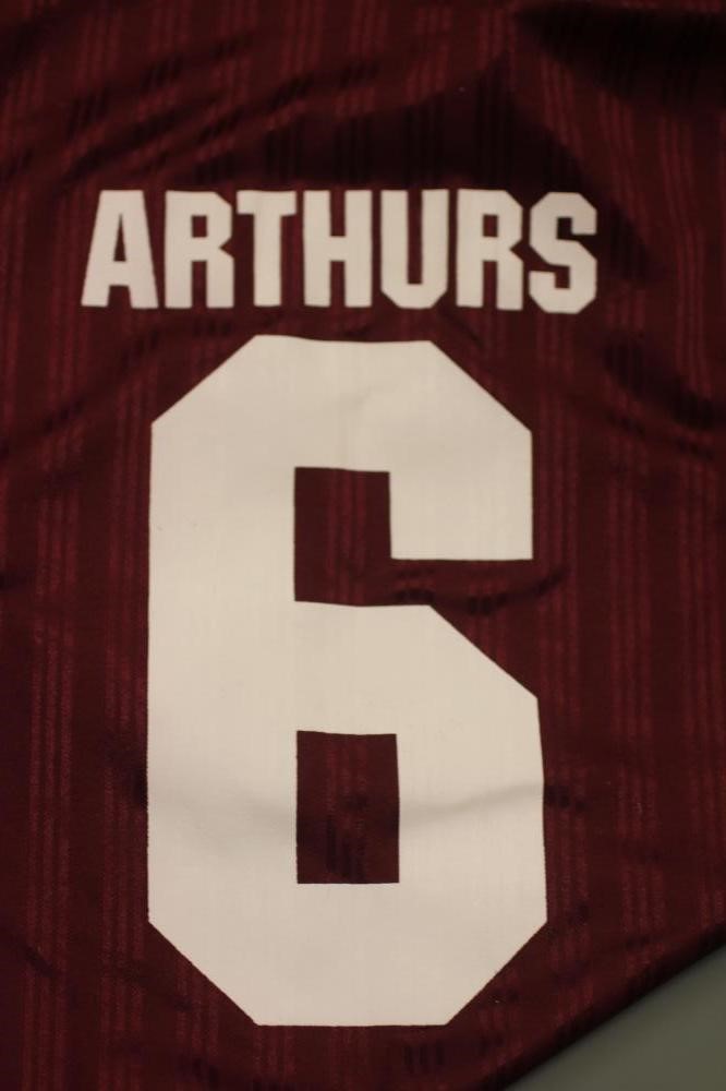 PAUL 'BONEHEAD' ARTHURS - A BESPOKE ADIDAS BOLT MAKERS ARMS PUB FOOTBALL TEAM SHIRT produced when Image
