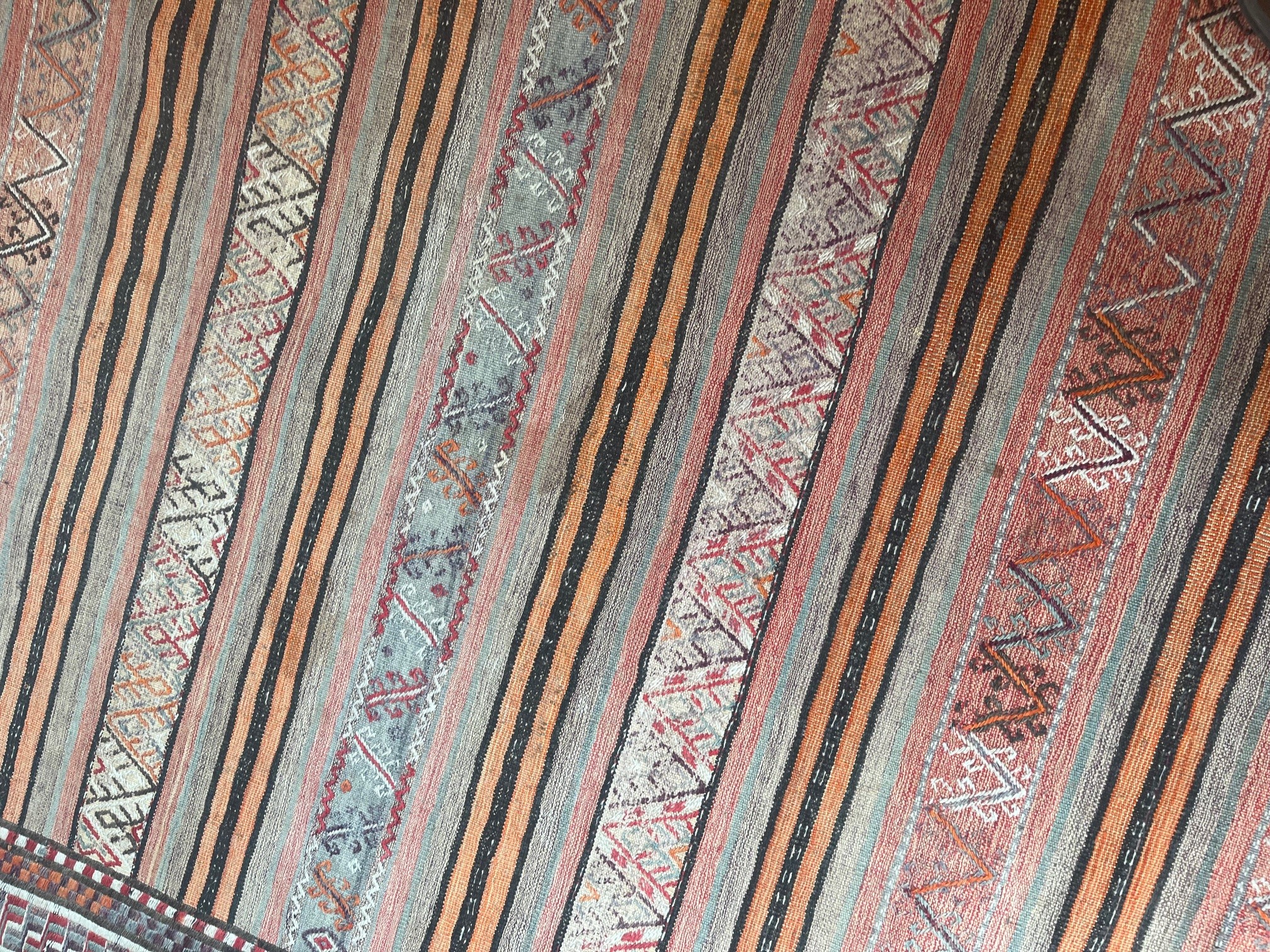 A PERSIAN KILIM FLAT WEAVE WOOL RUG Image