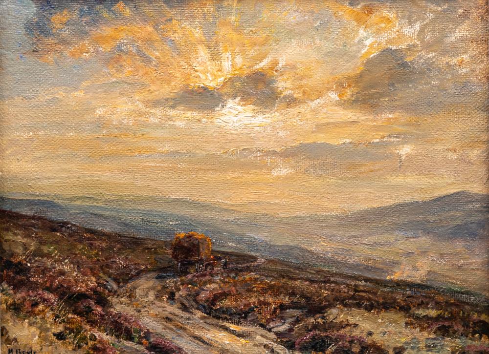 HERBERT F ROYLE (1870-1958) Returning with the Harvest at Dusk Image